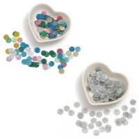 Paillettes cerchi con glitter da 1 cm - 5 gr