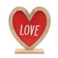 Statuetta cuore da tavolo in legno