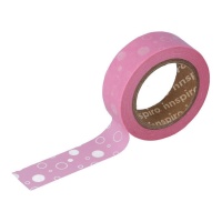 Washi tape rosa a pois - 10 m