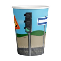 Bicchieri con tema escavatore da 250 ml - 8 pezzi