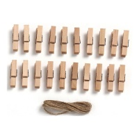 Mollette legno colore naturale da 3,5 cm - 20 unità