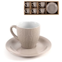 Tazza da caffè 100 ml foglie beige - 6 servizi