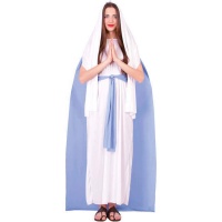 Costume Vergine Maria con cintura blu da donna