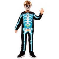 Costume da scheletro blu per bambini