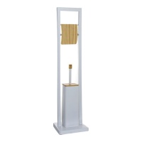 80 cm porta scopino in bambù bianco con porta scopino