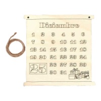 Calendario dell'avvento in legno 23 x 23 cm