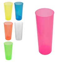 Bicchieri a tubo in plastica colorata da 300 ml - 6 pz.