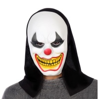 Cappuccio con maschera clown dell'orrore