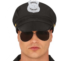 Cappello da poliziotto nero per adulti