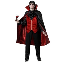 Costume da Conte Dracula rosso e nero per uomo
