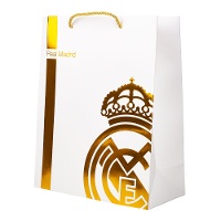 Borsa regalo di 40 x 30 x 12 cm del Real Madrid dorata