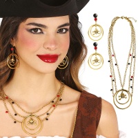 Set di collana e orecchini pirata