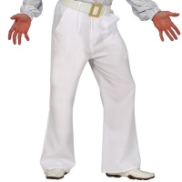 Pantaloni bianchi stile disco per uomo