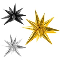 Palloncino 3D stella dorata da 95 cm - PartyDeco - 1 unità