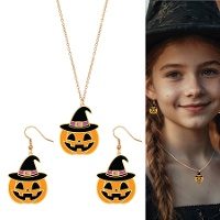 Set di orecchini e collana a forma di zucca