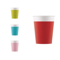 Bicchieri colorati compostabili 200 ml - 8 unità
