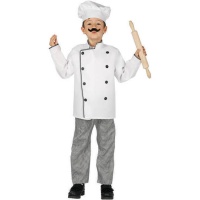 Costume da chef in bianco e nero per bambini