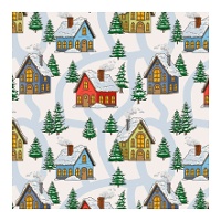 Scatola per dolci o cupcakes con paesaggio natalizio di 17,5 x 17,5 x 8,5 cm