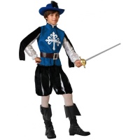 Costume da moschettiere blu e nero per bambino