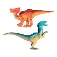 Statuette di dinosauro colorate assortite - 2 pezzi.