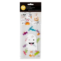 Sacchettino fantasma emoji trasparenti 10 x 5 x 24 cm - Wilton - 20 unità