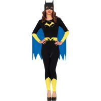 Costume da eroe pipistrello con cappuccio blu per donna