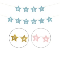 Ghirlanda Baby Shower con stelle 2,9 m - 1 pz.