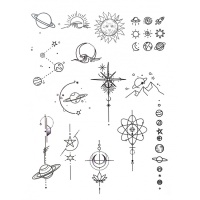Tatuaggi temporanei di costellazioni - 1 foglio