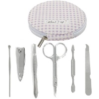 Set manicure Vichy lilla rotondo - 6 pezzi