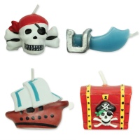 Candele pirata con vari disegni 3,5 cm - PME - 4 pz.