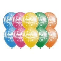 Palloncini Happy Birthday 30cm colorati - 10 unità