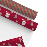Carta da regalo di Babbo Natale o a righe 5 x 0,70 m - 1 unità