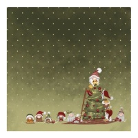 Albero di Natale in carta pergamena con gnomi 30,5 x 30,5 cm - Decorazioni Artis - 3 pz.