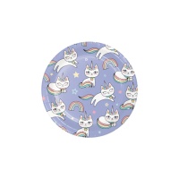 Piatti con gatti unicorno 17 cm - 8 unità