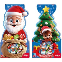 Bamboline di cioccolato natalizie assortite da 58 gr