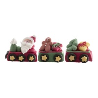 Decorazioni di zucchero Babbo Natale 3D in treno - Dekora - 36 unità