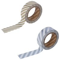 Washi tape a strisce metalliche 10 m - 1 pz.