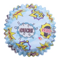 Capsule per cupcake a fumetti 7 x 3 cm - PME - 30 pz.