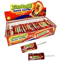 Lecca-lecca masticabile alla fragola con tatuaggio 10 g - 50 pezzi