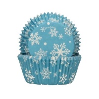 Capsule per cupcake a fiocco di neve blu - FunCakes - 48 pezzi.