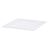 Piatto quadrato trasparente da 27 cm - 1 unità