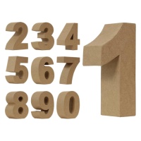 Numero in cartapesta di 25 cm - 1 unità