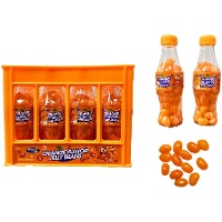 Bottigliette a forma di bibita ripiene di caramelle al gusto arancia da 60 g - 12 unità