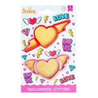 Tagliapasta a forma di cuore Love - Decora - 2 pezzi