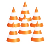 Cappelli a cono da traffico - 6 pezzi