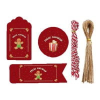 Etichette regalo di Natale dolci - 24 pezzi