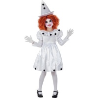 Costume da arlecchina bianco e nero per ragazza