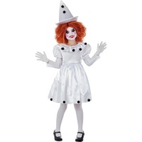 Costume da Arlecchino per ragazze in bianco e nero