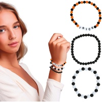 Braccialetti di Halloween con perline - 3 pezzi