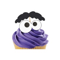 Topper cupcake occhi e sopracciglia - Wilton - 12 unità